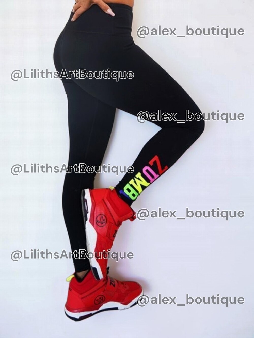 Zumba Game On High Waisted Ankle Leggings Bold Black Size XS (E061)